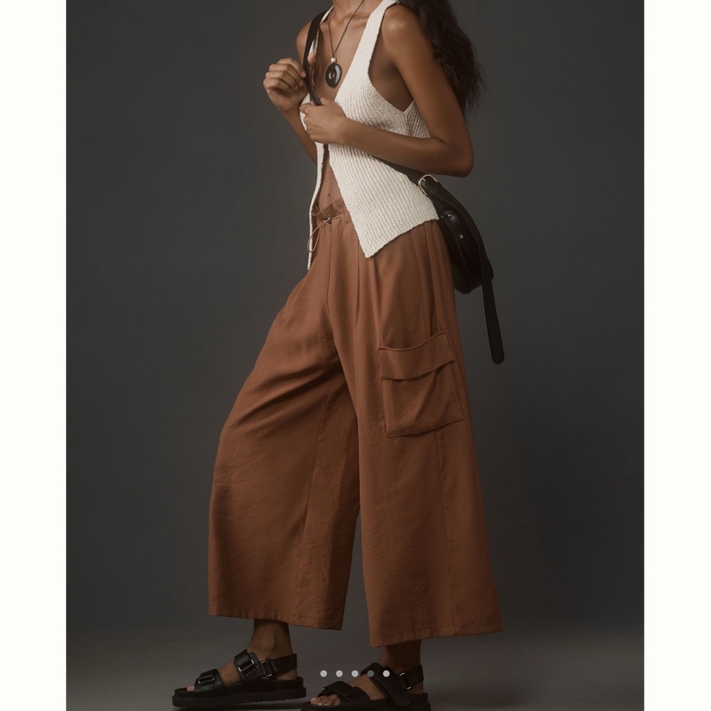 Anthropologie wide leg bungee pants